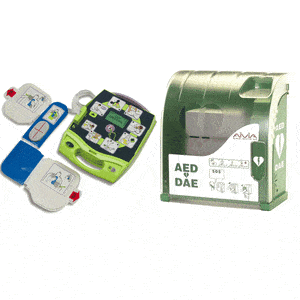 Zoll AED Plus Hjärtstartare + Aivia 200 Utomhusskåp med värme