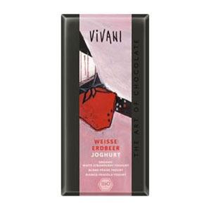 Vivani Vit Choklad med Jordgubbsyoghurt Ekologisk - 100 g