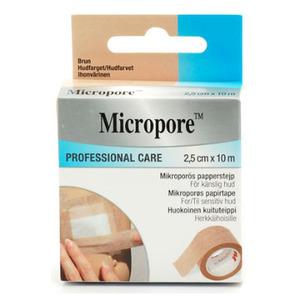 3M Micropore 2,5 cm X 10 m hudfärgad
