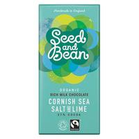 Seed & Bean, mjölkchoklad med Cornish Sea Salt & Lime - 85g