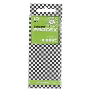Protex Ribbed Kondomer - 10 st