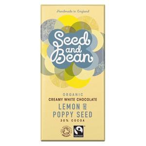 Seed&Bean vit choklad med citron och vallmofrön EKO 85 g