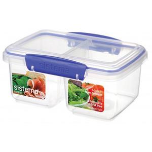 Sistema blå förvaringsbox 2-delad, delar enkelt och lätt två sorters innehåll.