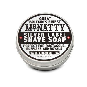 Mr Natty Silver Label Shave Soap är en handgjord raktvål gjord av 100% naturliga ingredienser och äkta silkesfiber.