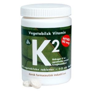 Vitamin K2 är ett vegetabiliskt kosttillskott som bidrar till upprätthållandet av normal benstomme.