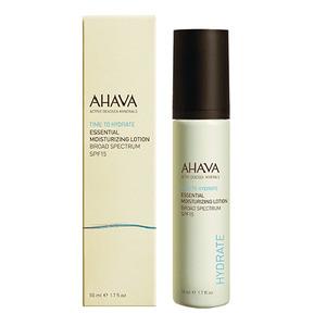 Ahava Essential Moisturizing Lotion SPF 15 ger fukt till huden och skyddar den från miljöpåverkan.