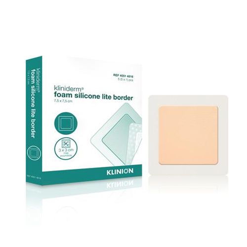 Kliniderm Foam Silicone Lite Border 7,5x7,5 cm - 5 st