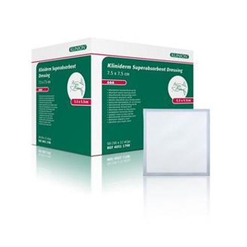Kliniderm Superabsorberande förband 7,5x7,5 cm - 50 st