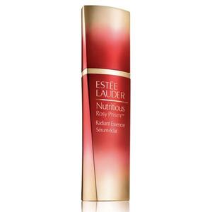 Estee Lauder Nutritious Rosy Prism Radiant Essence neutraliserar gula undertoner i huden.