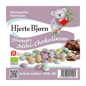 Hjerte Bjørn Mini-Chokolinser glutenfri eko - glutenfritt godis