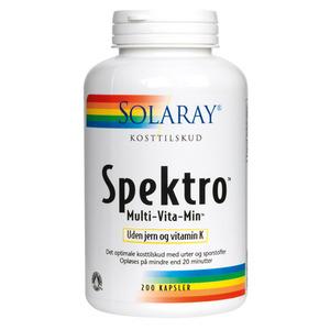 Solaray Spektro Multi-Vita-Min utan Järn & Vitamin K - 200 st