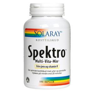 Solaray Spektro Multi-Vita-Min utan Järn och Vitamin K - 100 kap
