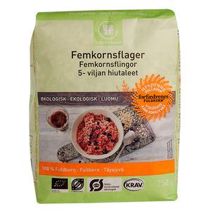Urtekram Femkornsflingor Eko - 750 g