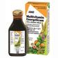 Salus Multivitamin energeticum eliksir innehåller örtextrakt och fruktjuicekoncentrat.