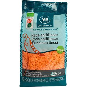Urtekram Röd Splitlinser Eko - 400 g