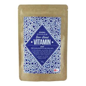 Organic Human Raw Blend Vitamin innehåller chia, kakao, lucuma, blåbär, acai och Camu Camu.