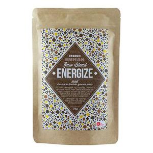 Organic Human Raw Blend Energize innehåller chia, kakao, baobab, guarana och maca.