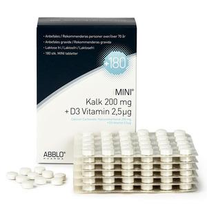 ABBLO Kalk 200 mg + D3 2,5µg, mini - mycket liten kalktablett
