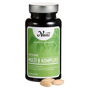 Nani Multi-B komplex - 90 kapslar, bidrar till nervsystemets normala funktion samt minskar trötthet