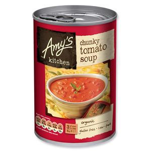 Amy`s Kitchen Tomatsoppa med bitar - 400 g, av solmogna tomater och med låg fetthalt