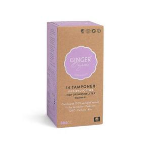 Ginger Organic Tampon Normal eko - 14 st, 100% ekologisk mjuk bomull för bästa komfort