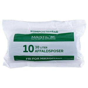 Maistic Komposterbara avfallspåsar 30 L - 10 st, bär certifiering OK Compost HOME och kan därmed brytas ned