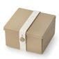 Uhmm Box No 2. Mocca Box/White Strap, modern, snygg och praktisk matlåda / förvaringsbox i dansk design
