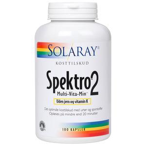 Solaray - Spektro2 Multivitamin utan Järn och vitamin K - 100 ka