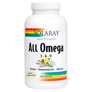 All Omega 3-6-9 är en unik kombination av fiskolja och vegetabiliska oljor från jättenattljus och linfrö