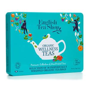 English tea shop presentask - 36 påsar, wellness samling av handplockade teer