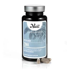 Nani Zink är ett kosttillskott, som bl.a. bidrar till att bibehålla normal hud, hår och naglar