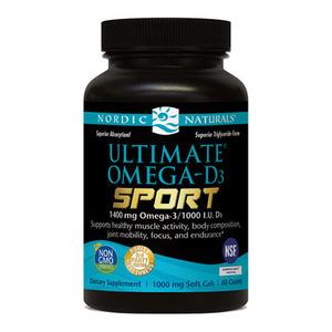 Ultimate Omega D-3 Sport innehåller koncentrerad fiskolja och D3 vitamin i olivolja