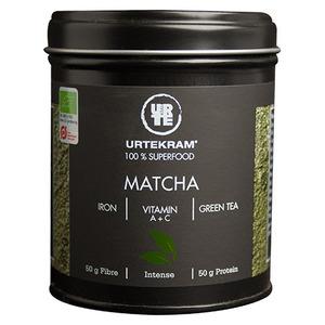 Urtekram Matcha eko - 60 g, ett högt innehåll av kostfiber, protein och järn samt vitaminerna A och C