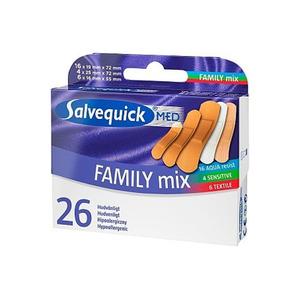 Salvequick MED Family Mix är en förpackning med plåster för varje situation
