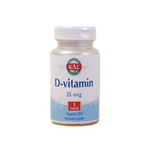 Mjuka D-vitaminkapslar från KAL med 25 mcg, innehåller cholecalciferol från torskleverolja