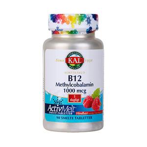 KAL B12 Metylkobalamin, Active Melt med smak av hallon