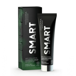 Madara SMART Anti-Pollution Charcoal & Mud Repair Mask behandlar effektivt skador orsakat av fria radikaler - Med24.se