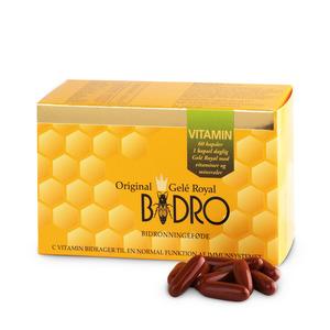 Bidro Vitamin kombinerar ekologisk gelé royal med utvalda vitaminer och mineraler så att dina behov tillgodoses med bara en kapsel dagligen Med24.se