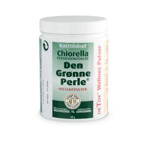 Chlorella - Den Grønne Perle instantpulver är ett vitamin- och mineralrikt kosttillskott baserat på sötvattensalgen Chlorella Pyrenoidosa Med24.se