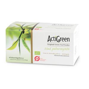 ActiGreen Original Green Tea Powder innehåller rent, ekologiskt, grönt te-extrakt - nu med mild pepparmintsmak Med24.se
