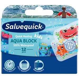 Salvequick Aqua Block Kids - 12 st, vattenresistenta som även skyddar mot smuts