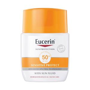 Eucerin Sun Fluid Kids SPF50+ vårdar huden och ger effektivt UV-skydd Med24.se
