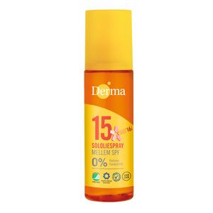 Derma Sun Oil SPF15 är en mild och skonsam sololja, lätt att dosera, effektivt skydd mot skadlig UVA- och UVB-strålning Med24.se