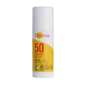 Derma Solstift SPF50 är ett vattenfast stift med hög skyddsfaktor och praktisk storlek, idealisk att ta med Med24.se