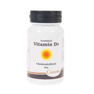 Camette Vitamin D3 30 mcg - 180 tabletter i burk