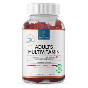 Multivitaminbjörnar med naturlik smag av bär, passar för barn över 11 år och vuxna - Med24.se