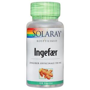 1 kapsel Solaray ingefärsrot innehåller 550 mg ingefärsrot (Zingiber officinale)