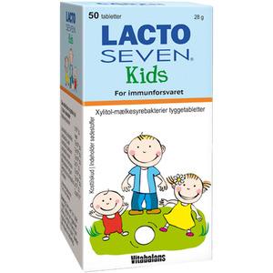 LACTO SEVEN Kids är goda, tuggtabletter med mjölksyrabakterier för barn Med24.se