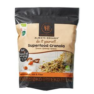 Urtekram Superfood Granola med gurkmeja eko, gör-det-själv till frukostbordet Med24.se