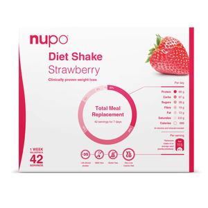 Nupo storpack jordgubb innehåller 42 portioner som räcker till 7 dagar.